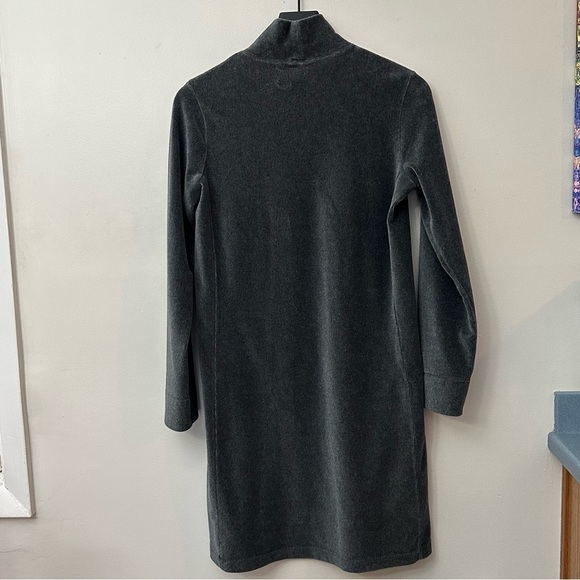 J. Jill Corded Velvet Long Sleeve Mock Neck Stretch Dress, Size S, Gray - Picture 2 of 7